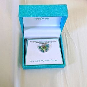 Silver butterfly necklace